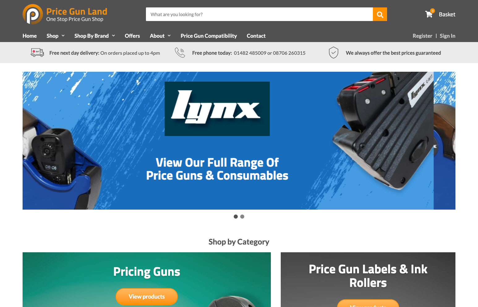 Price Gun Land new website