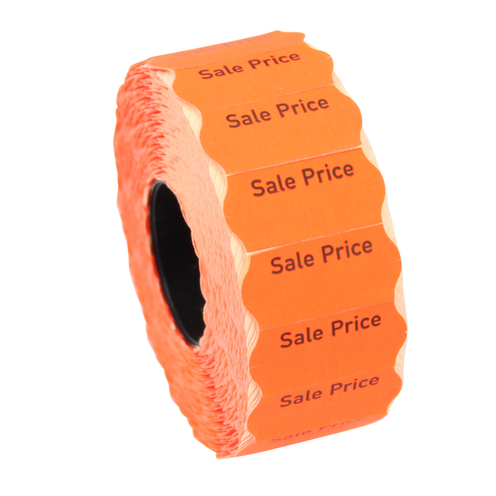 CT4 26 x 12mm Fluorescent Red Labels Printed 'Sale Price'