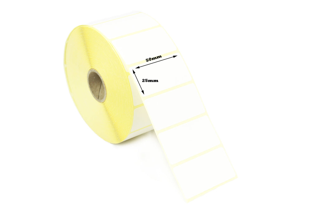 50x25mm Direct Thermal; 25mm core; 1000 Labels