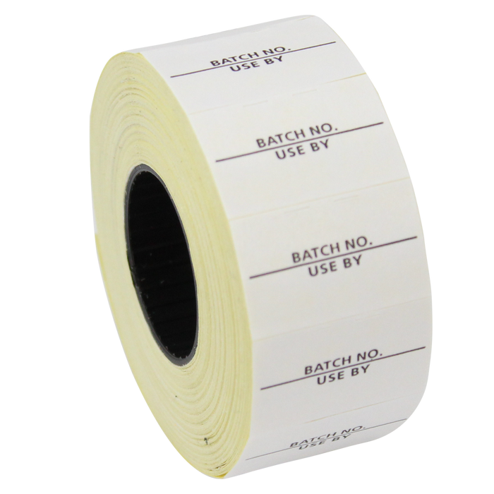 Printed CT7 'Batch No./Use By' 26 x 16mm Price Gun Labels