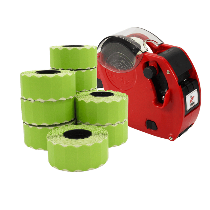 Motex 2612/6 price gun starter pack with green labels