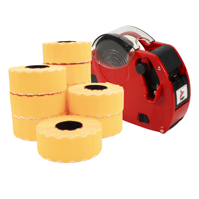 Motex 2612/6 price gun starter pack with Orange labels