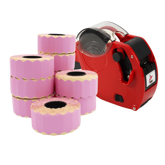 Motex 2612/6 price gun starter pack with Pink labels