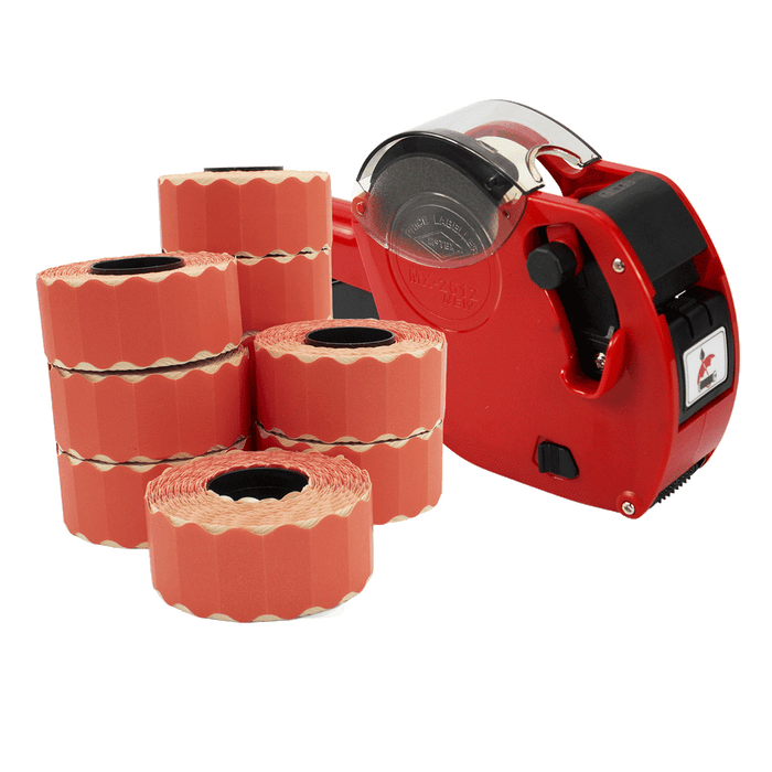 Motex 2612/6 price gun starter pack with red labels