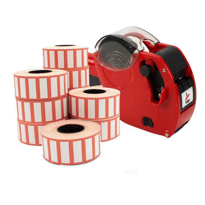 Motex 2612/6 price gun starter pack with Red Border labels