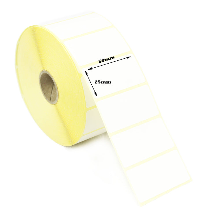 50x25mm Direct Thermal; 25mm core; 1000 Labels