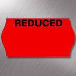 CT4 26 x 12mm Fluorescent Red Labels Printed 'Reduced'