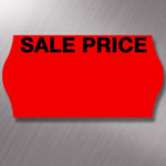 CT4 26 x 12mm Fluorescent Red Labels Printed 'Sale Price'