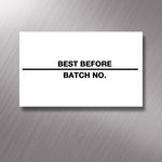 Printed CT7 'Best Before/Batch No.' 26 x 16mm Price Gun Labels