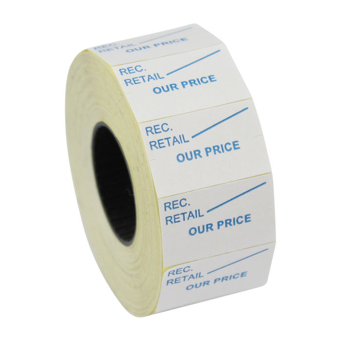 Printed CT7 'Rec Retail - Our Price' 26 x 16mm Price Gun Labels