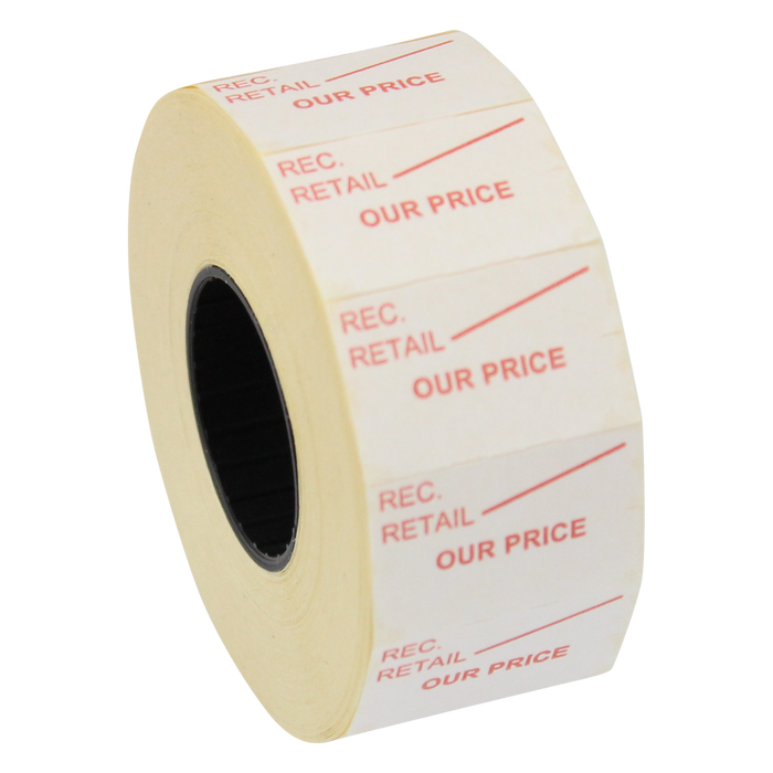 Printed CT7 'Rec Retail - Our Price' 26 x 16mm Price Gun Labels